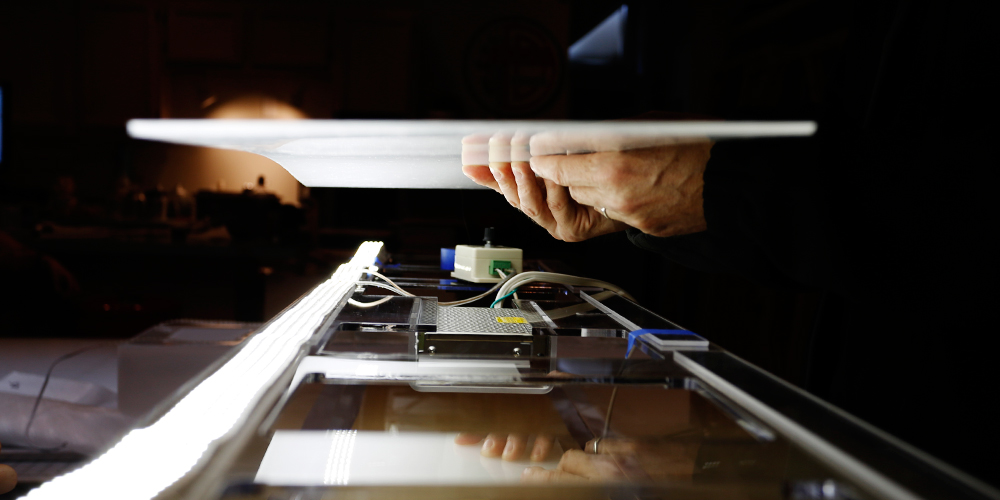 Wiring the custom lightboxes